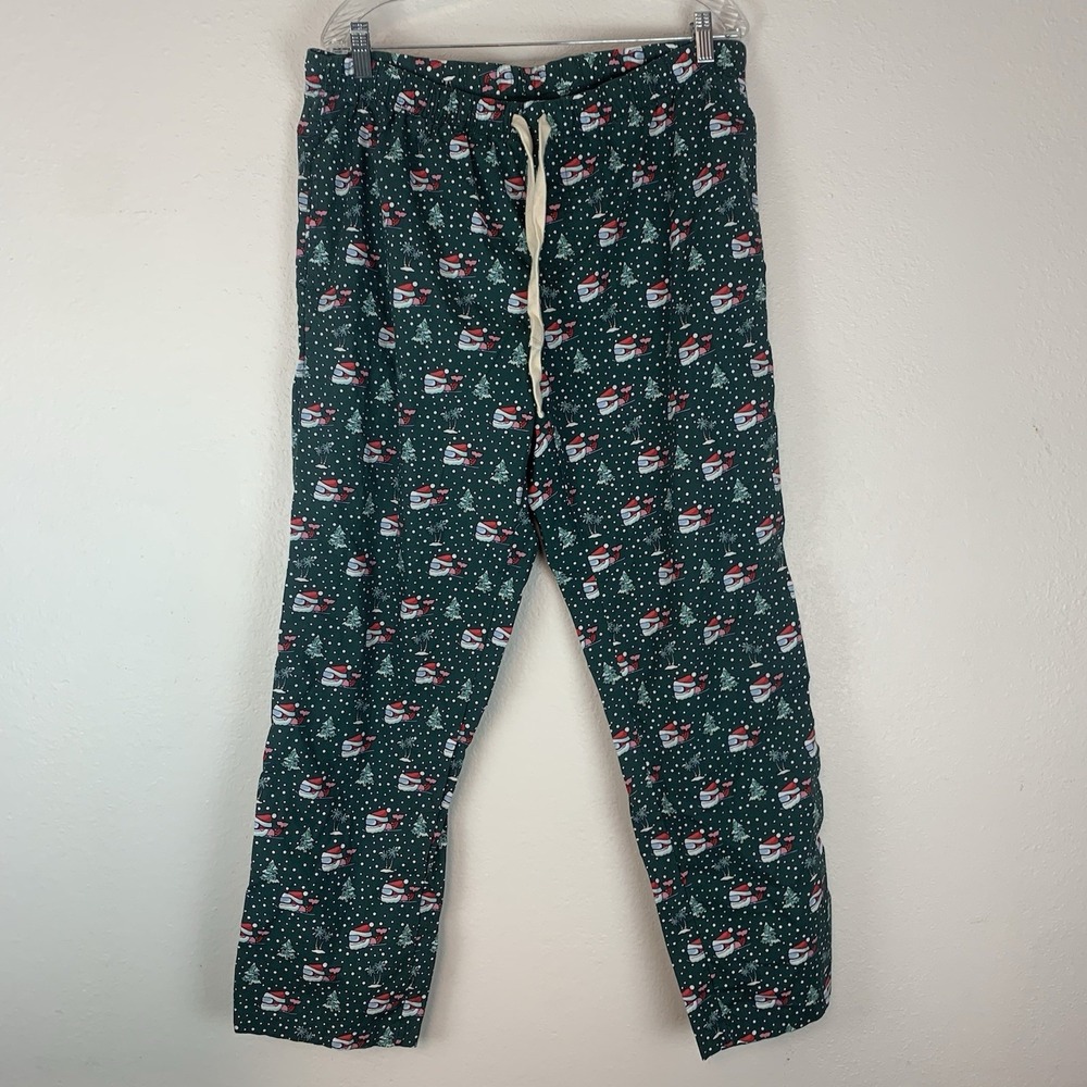 Vineyard Vines Pajama Pants Mens Large Christmas Lounge PJ Santa Whales Tree L